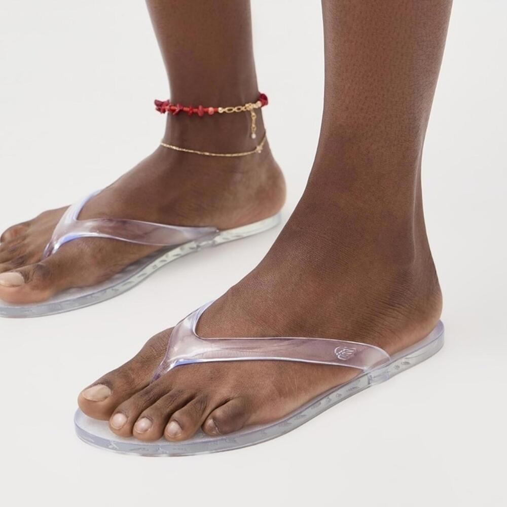 Clear Ancient Greek Sandals Jelly Flip Flops NIB Size 36